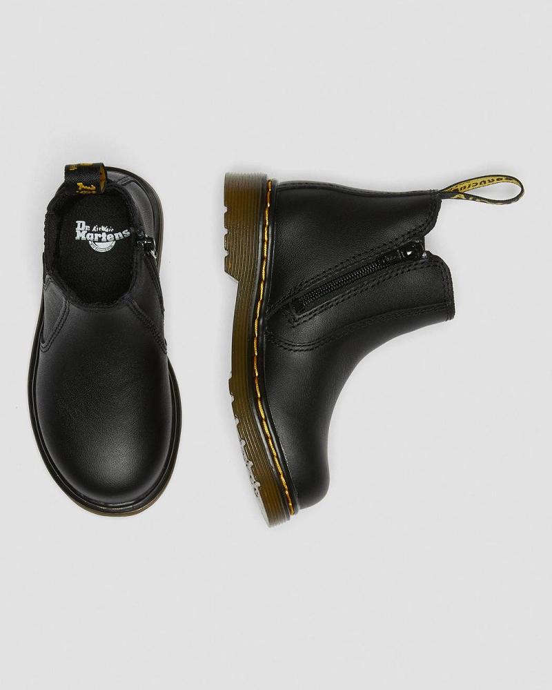 Dr Martens Infant/Toddler 2976 Softy T Læder Chelsea Støvler Børn Sort | DK 666VRW